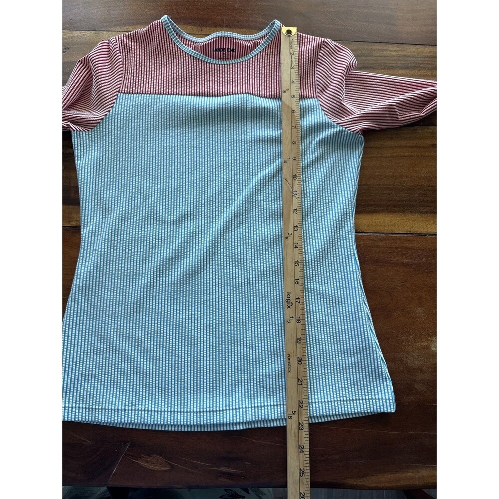 Lands End Women's Swim Tee Rash Guard UPF 50 Size XS Striped Colorblock - Picture 6 of 9
